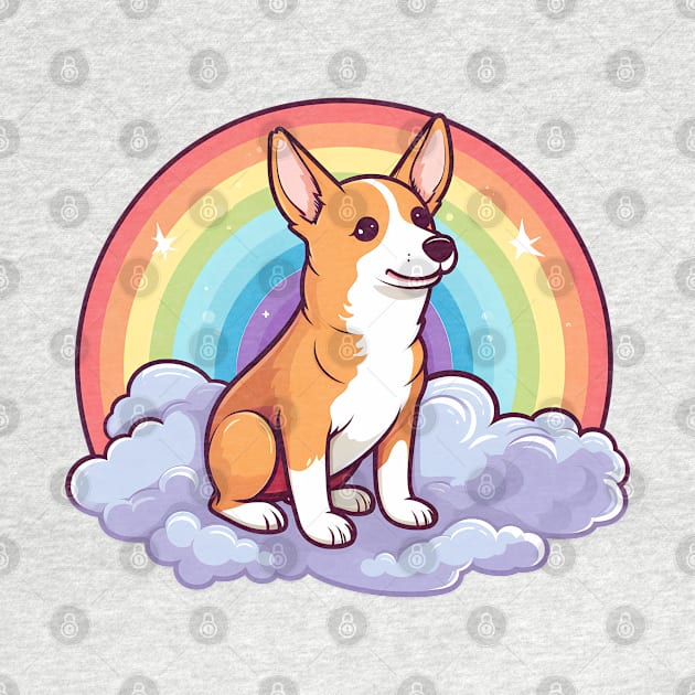 Cute Basenji Rainbow Cloud Kawaii Dog Happy Puppy by Sports Stars ⭐⭐⭐⭐⭐